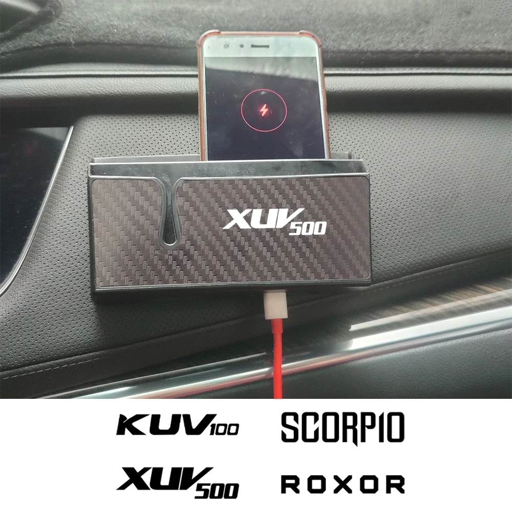 For Mahindra XYLO E VERITO KUV100 ROXOR SCORPIO THAR XUV500 XUV700 XUV300 G4 Car Mounted Mobile Paste Type Portable Storage Box