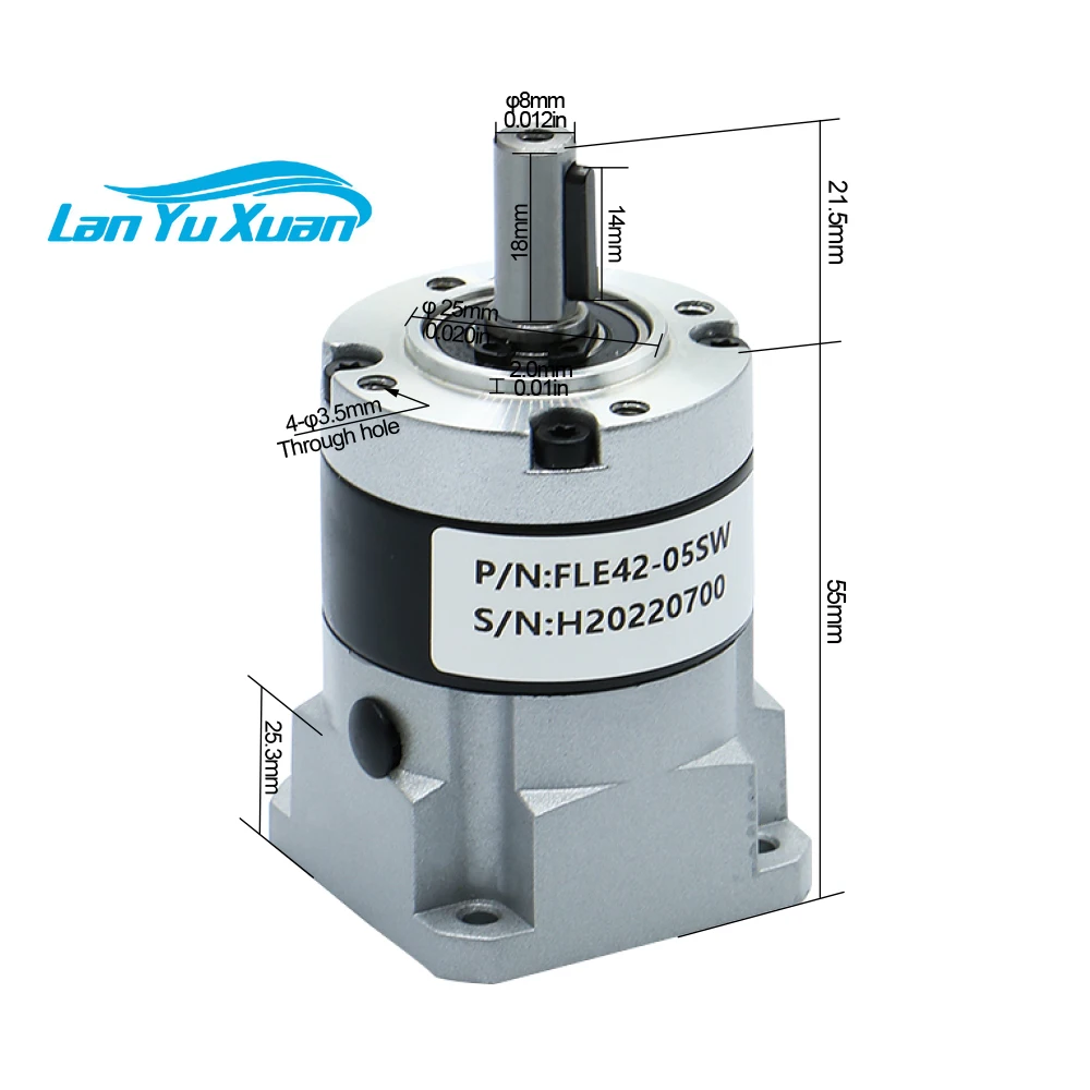 FLE42-SW عالية الدقة صندوق التروس الكوكبي المخفض صالح Nema17 42 5 مللي متر محرك متدرج نسبة 4:1 5:1 10:1 20:1 50:1 ل CNC #1