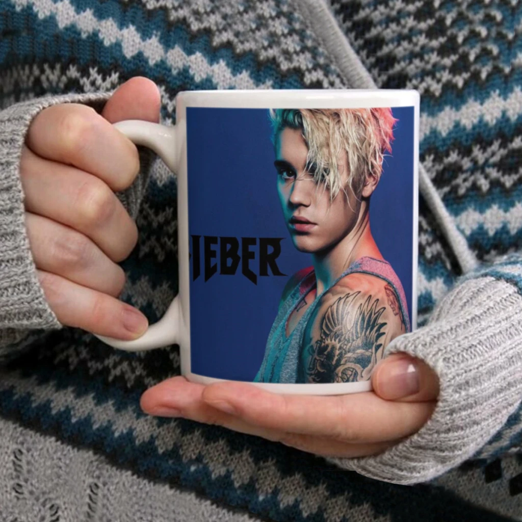 Custom-Justin-Bieber-Ceramic Mug Cute Coffee Tea Milk Stave Mugs And Cups with Handle Novelty Gifts