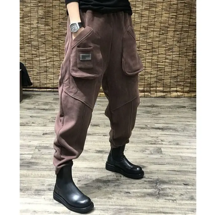 

2024 Autumn New Fashion Pocket Haren Cotton Pants Women's Korean Edition Casual Pants Loose and Versatile Trendy Long Pants