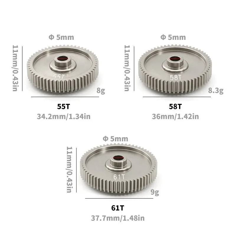 55 T 58 T 61 T Hoge Snelheid Tandwiel 51004 53665 Voor TAMIYA TT01 TT-01 1/10 RC Auto Upgrade Onderdelen Accessoires