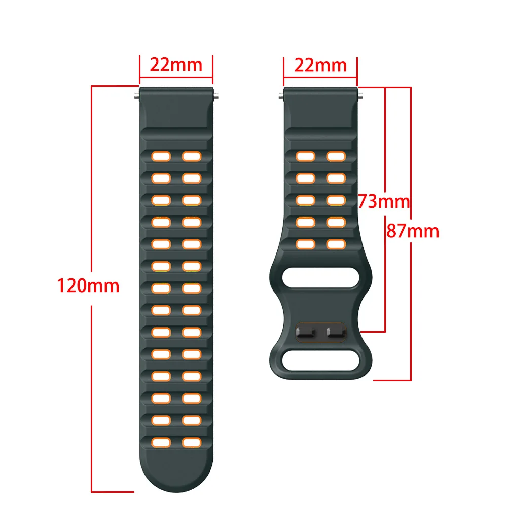 22mm Silicone Band For Zeblaze Stratos 4/GTR 3 Pro/Vibe 7 Pro/Beyond 3 pro Watch Strap Bracelet for Btalk 2 Lite/3 Pro Watchband