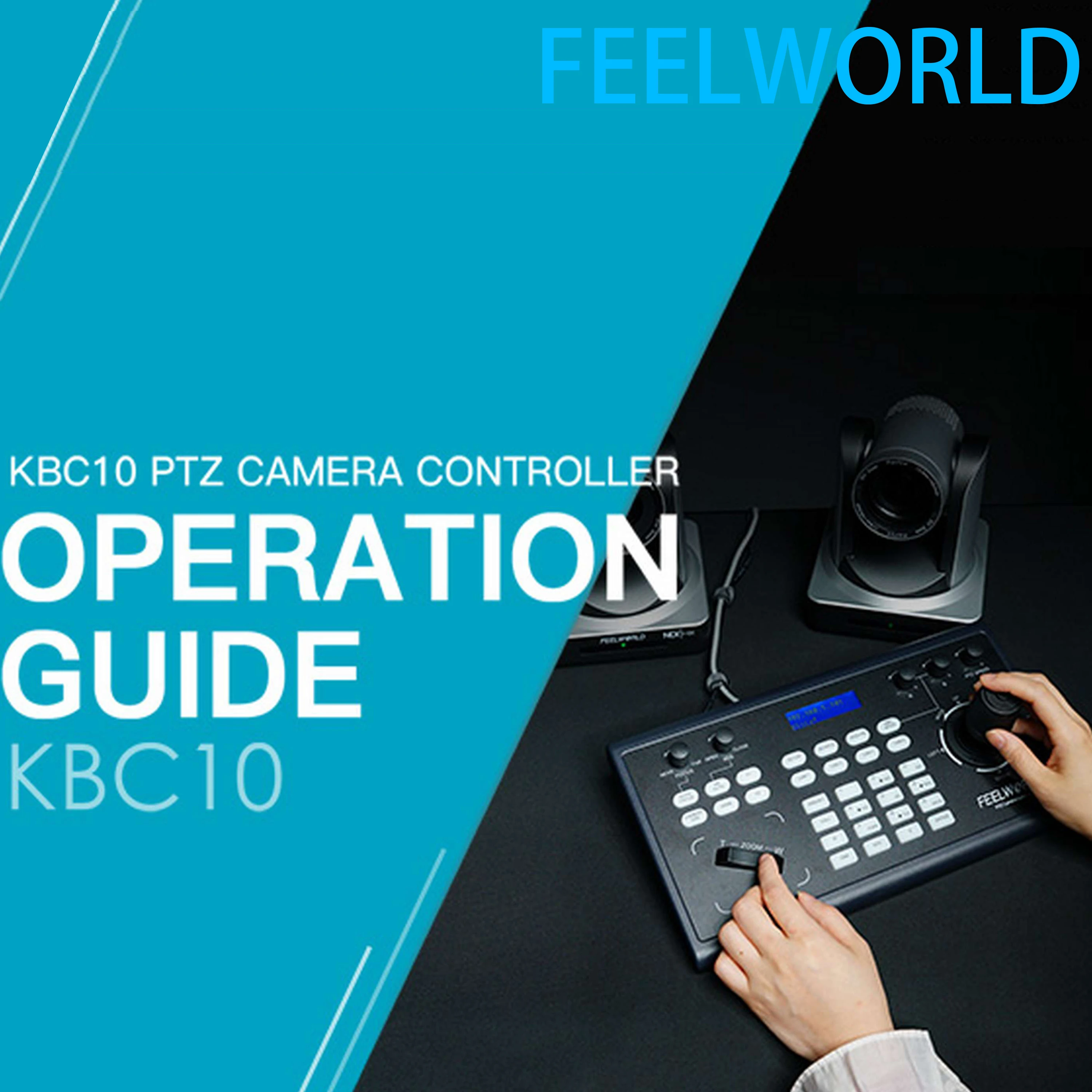 FEELWORLD KBC10 PTZ Camera Controller with Joystick and Keyboard Control LCD Screen PoE Supported for Live Streaming Church
