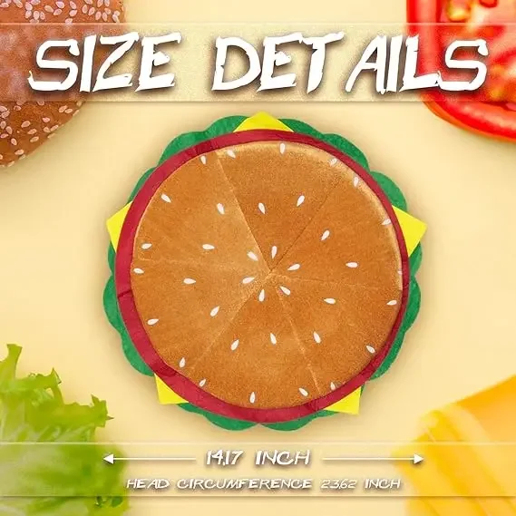 New Super Burger Big Hat Halloween Crazy Role-playing Hat Dress Up As An Adult Teenager - A Favorite At Parties
