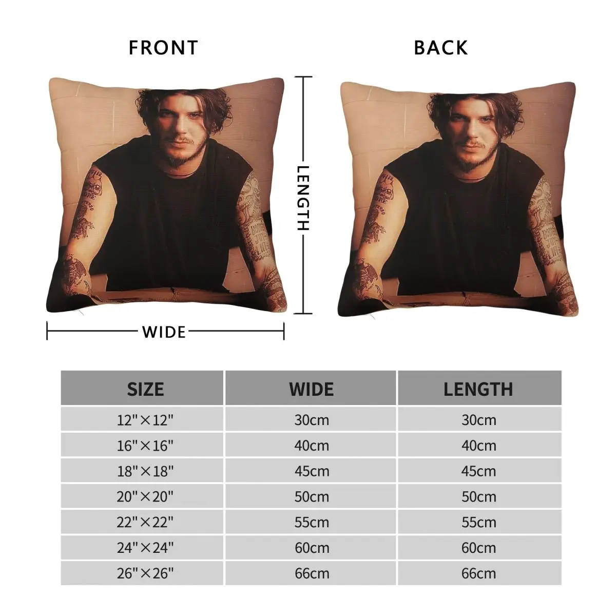 Down Band Phil Anselmo Square Pillowcase Polyester Linen Velvet Pattern Zip Decor Pillow Case Home Cushion Cover