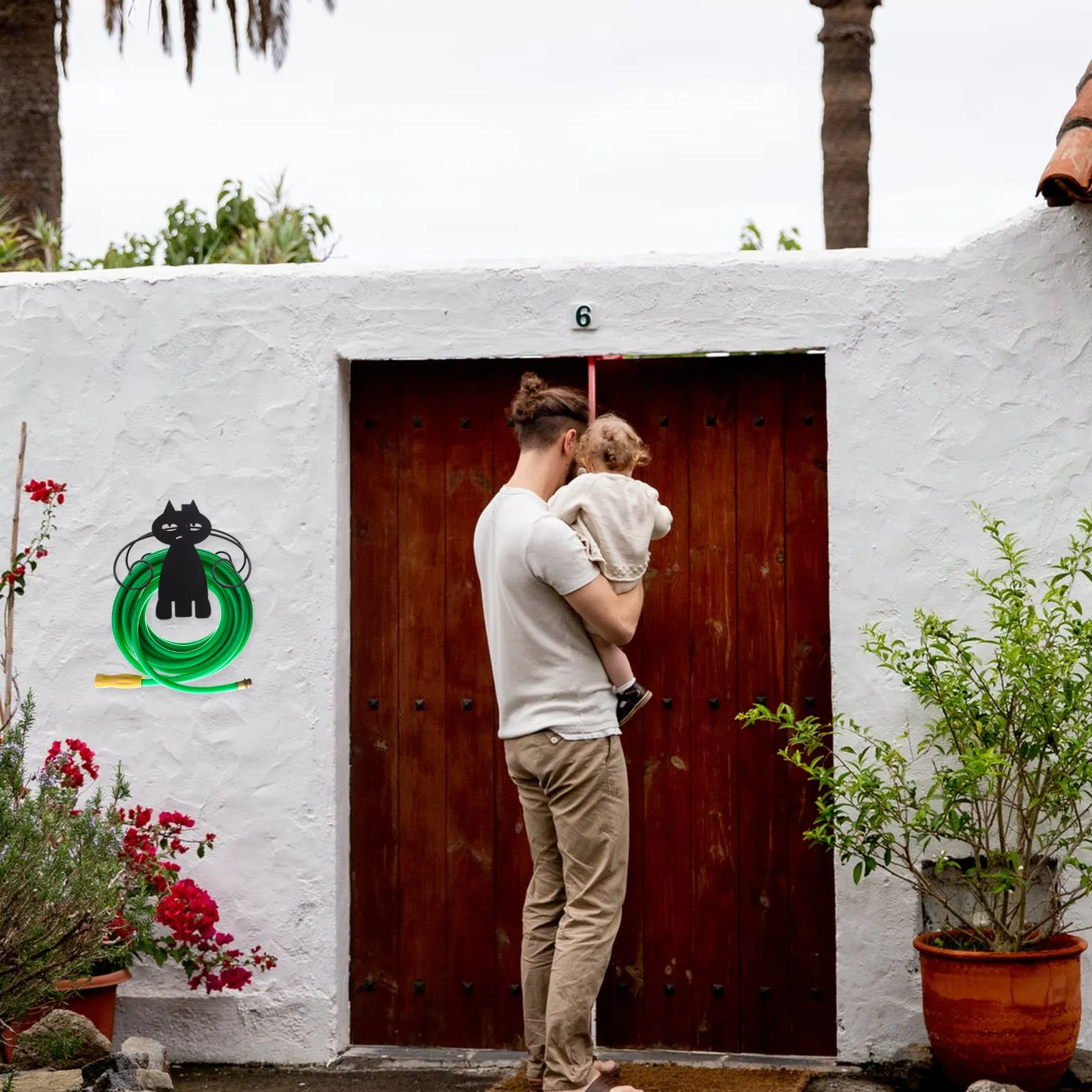 

Настенный держатель для садового шланга из прочной стали, устойчивый к ржавчине, с высокой несущей способностью, для использования на улице