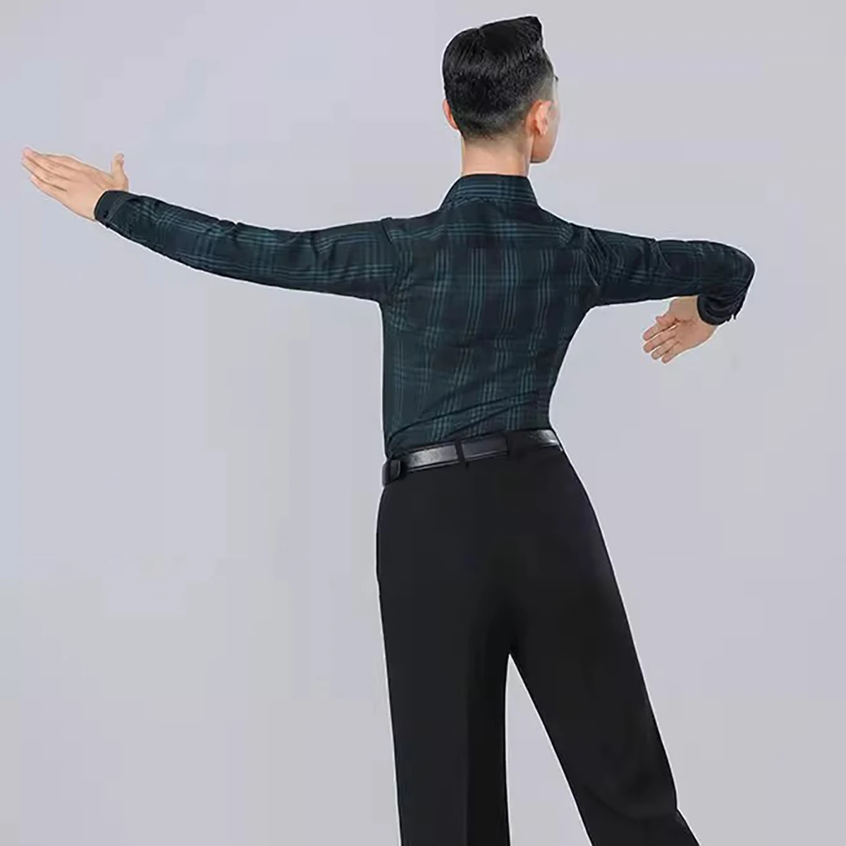 Męska koszula do tańca latynoamerykańskiego, bluzki do tańca towarzyskiego z długim rękawem, nowoczesny walc, odzież sceniczna