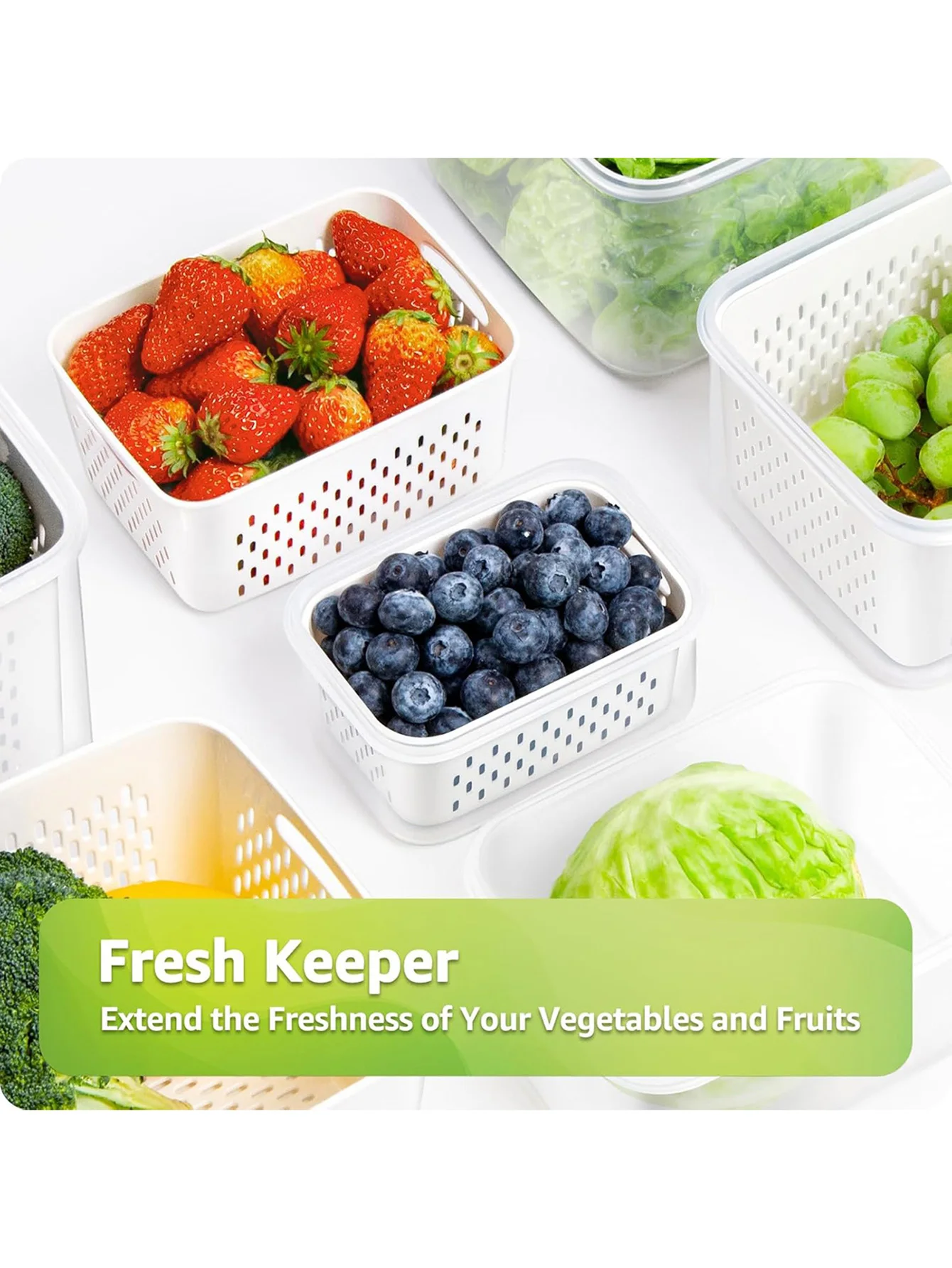 6 قطع من حاويات تخزين الطعام الفاخرة - مقاومة للتسرب، وقابلة لإعادة الاستخدام، وقابلة للتكديس، ومحمولة - مثالية للحوم والفواكه والخضروات،