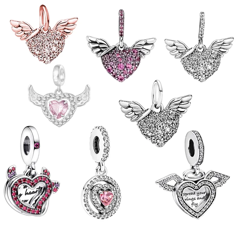 حار بيع على شكل قلب التألق سحر الخرزة قلادة صالح الأصلي الأوروبي فضة مجوهرات و DIY بها بنفسك صنع هدية غرامة فريدة من نوعها