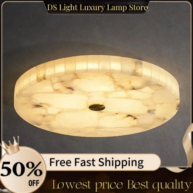 

Led Lights Modern 2025 Marble Ceiling Chandelier Home Decor Ceiling Lamp White Marble New Designer Lustre for Living Room