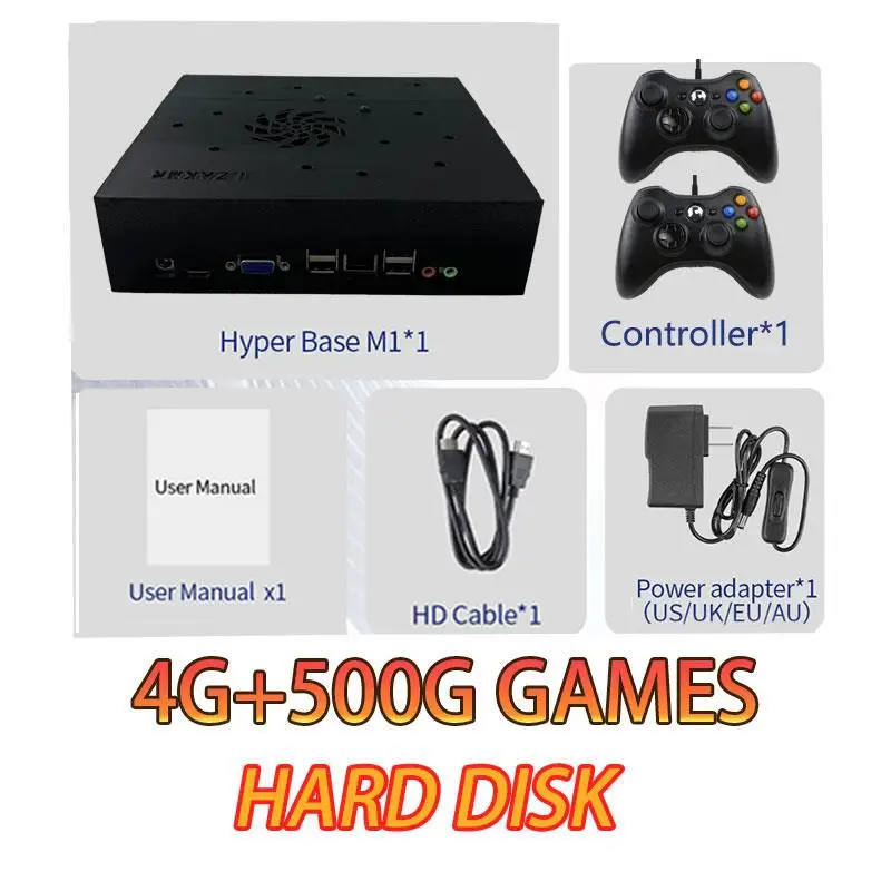 Top! 500GB X8 Retro Gaming Console Loaded 70000+ Games for Wii PS2 DC PSP GAMECUBE Plug-and-Play On TV Windows 11 Children's