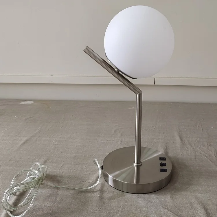 YYHCRechargeable Decor Glass Shade Light Luxury Decorative LED Table Lamp for Hotel Home Decoration