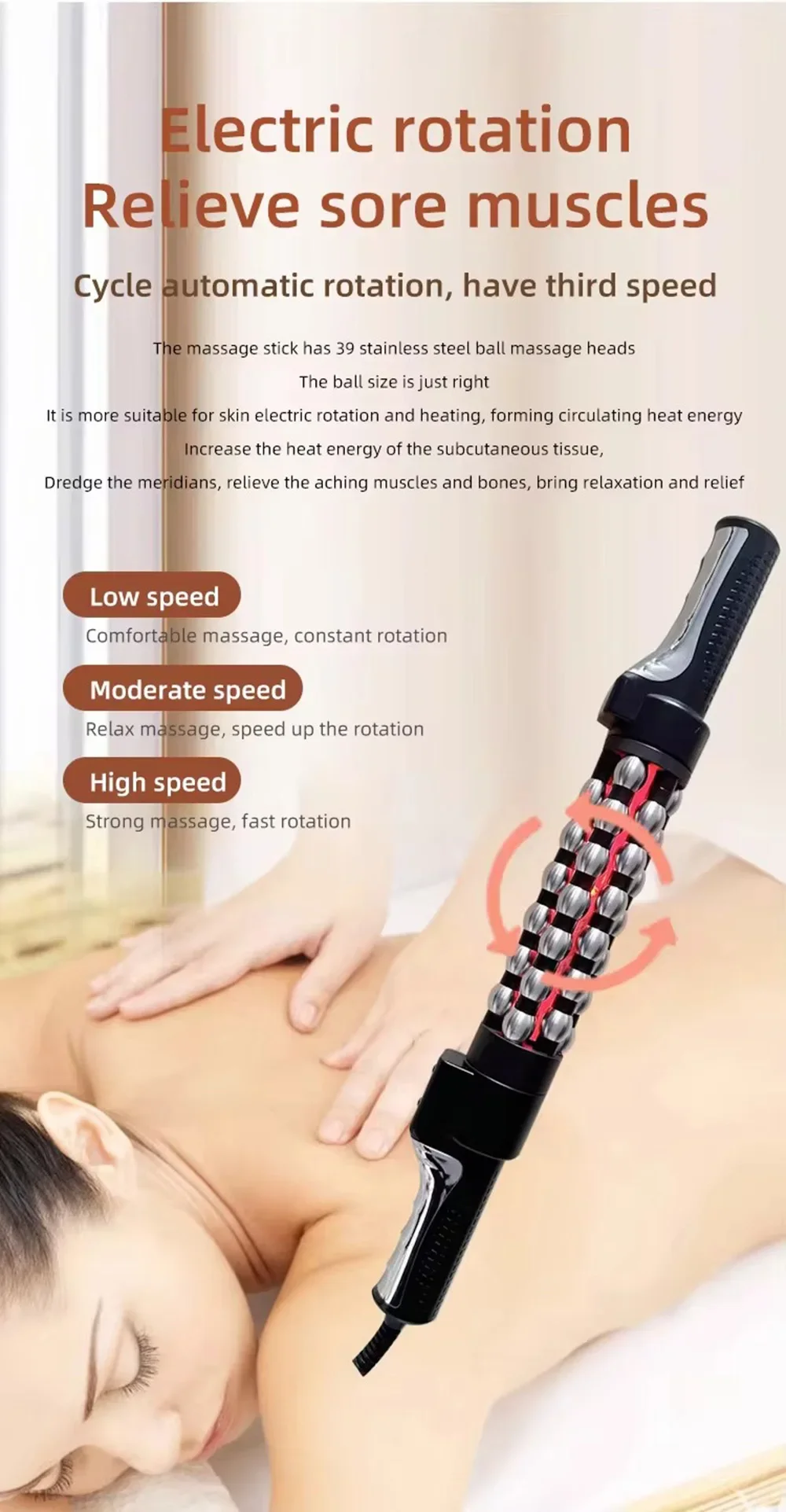 Neues 36 W entspanntes rotlicht beheiztes Massagegerät Rollmassagegerät 360 ° Rotierende innere Kugelrolle für den gesamten Körper gegen Cellulite – Detail 8