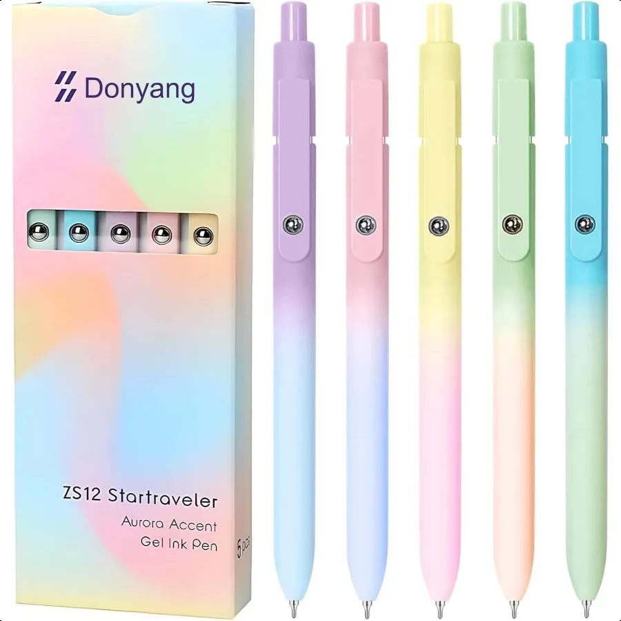 

Гелевые ручки, 5 шт., 0,7 мм, милые гелевые ручки, черные чернила, тонкие ручки с гладким письмом для ведения журналов, заметок, высококачественная серия Ballp