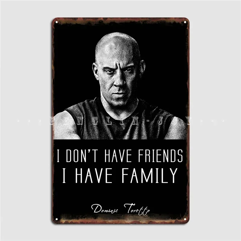 Dominic Toretto Metal Plaque Poster Painting Décor Wall Pub Personalized Garage Club Tin Sign Poster