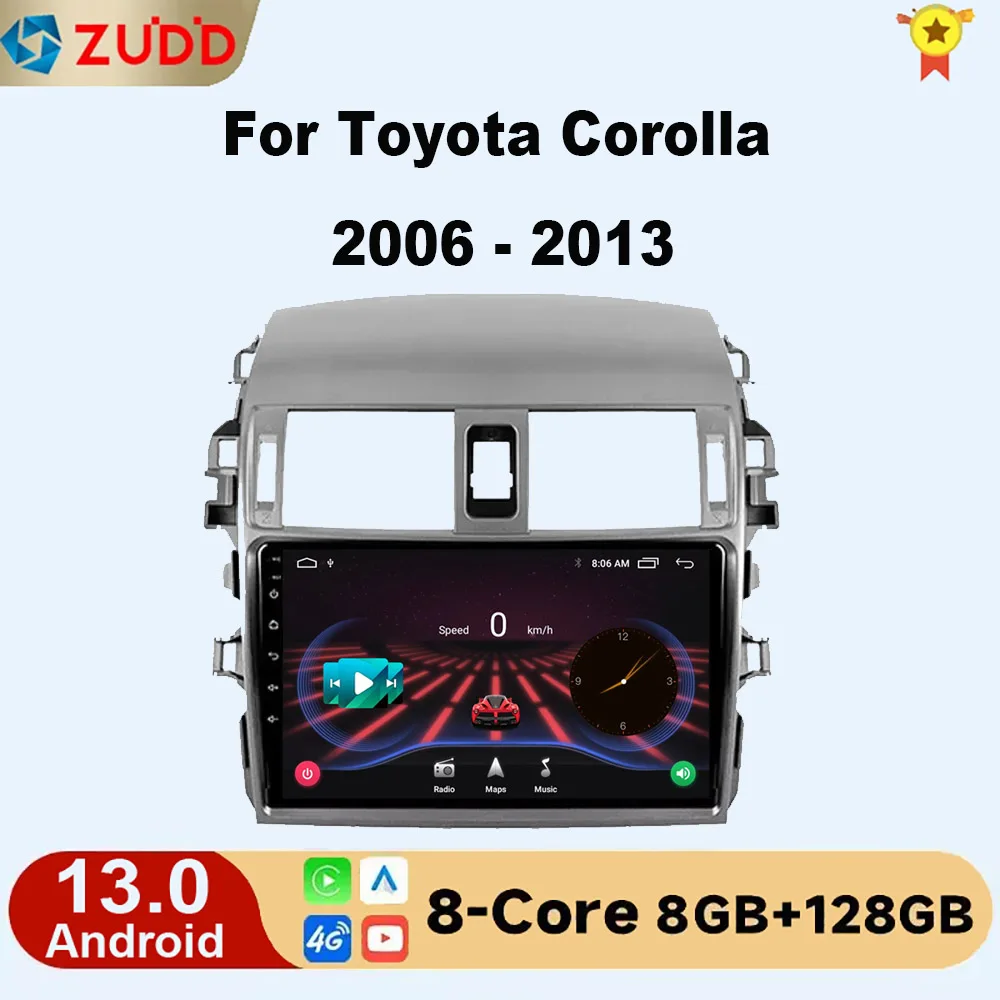 

Android 13 For Toyota Corolla 10 E140 E150 2006 - 2013 Car Radio Multimedia Video Player Navigation GPS No 2Din 2 Din Dvd WIFI4G