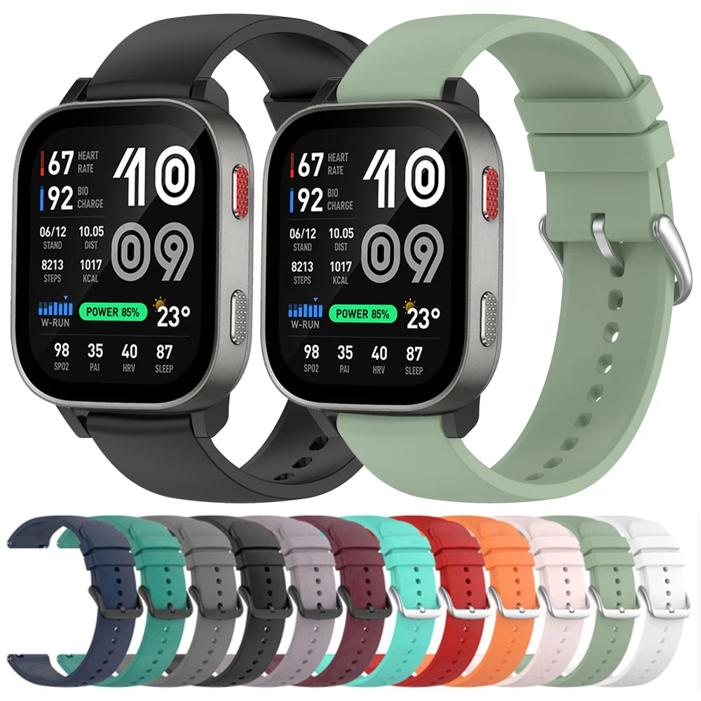20 22mm Silicone Strap For Amazfit BIP MAX 6 5/CHEETAH 2Pro Band For Amazfit Balance 2 3 Ultra/Bip 3 Lite U Pro/GTS 4 3 Bracelet