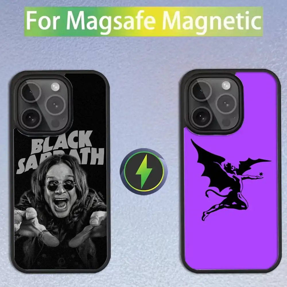 

B-Black S-Sabbath Heavy Band Phone Case For iPhone 16,15,14,13,12,11,Pro,Max,Plus,Mini,SE Magsafe Magnetic Wireless Charging