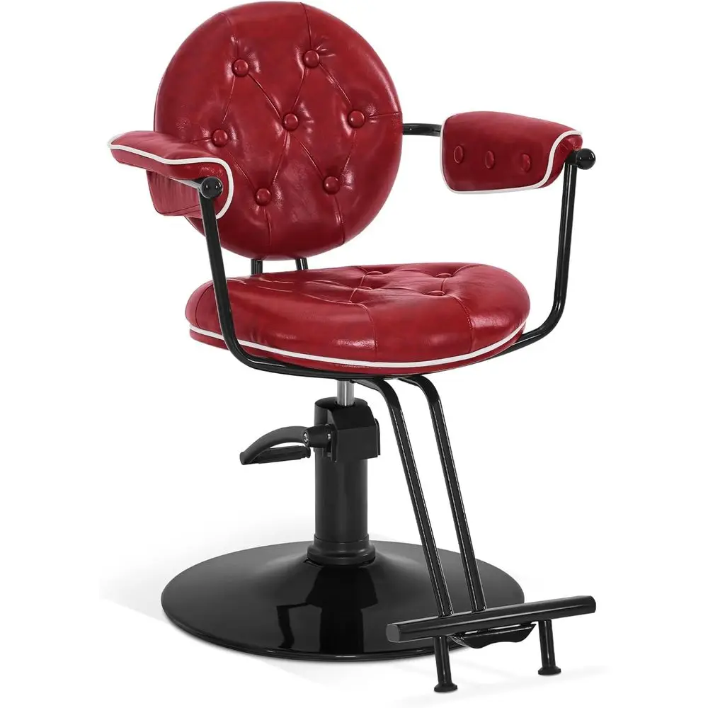 

Красное гидравлическое кресло для парикмахерских и домашнего использования - модель 8435