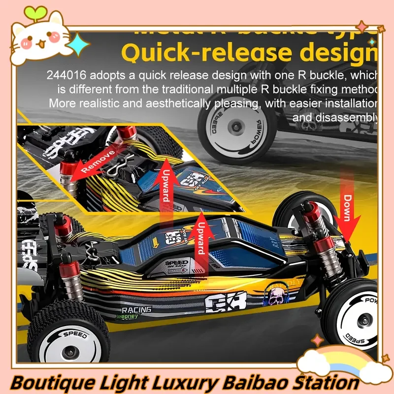 Wltoys 244016 High-Speed Remote Control Rc Car 1:24 Scale Electric Two-Wheel Drive Competitive Toy Vehicle For Ages 14+