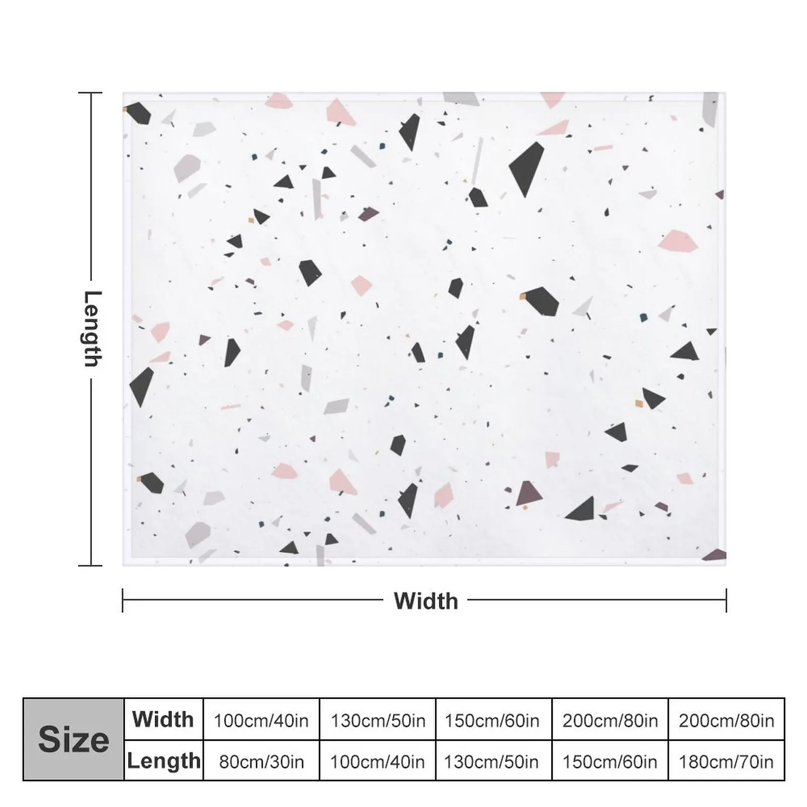 Cute Scrambled Terrazzo Pattern Throw Blanket Multi-Purpose Summer Beddings Camping Blankets