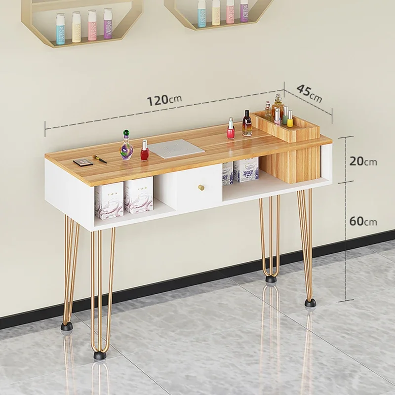 

Professional Aesthetic Furniture Nail Table Decoration Salon Nails Tables Manicure Desk Nageltisch Led Lamp Salon Furniture