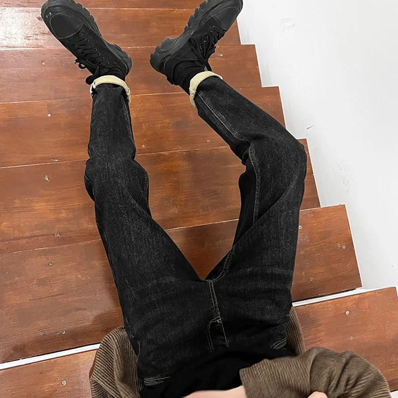 

Мужские джинсы Slim Fit Bla Универсальные прямые ботинки Одинаковые брюки Осенняя мода Молодежные износостойкие хлопковые полиэстеровые...