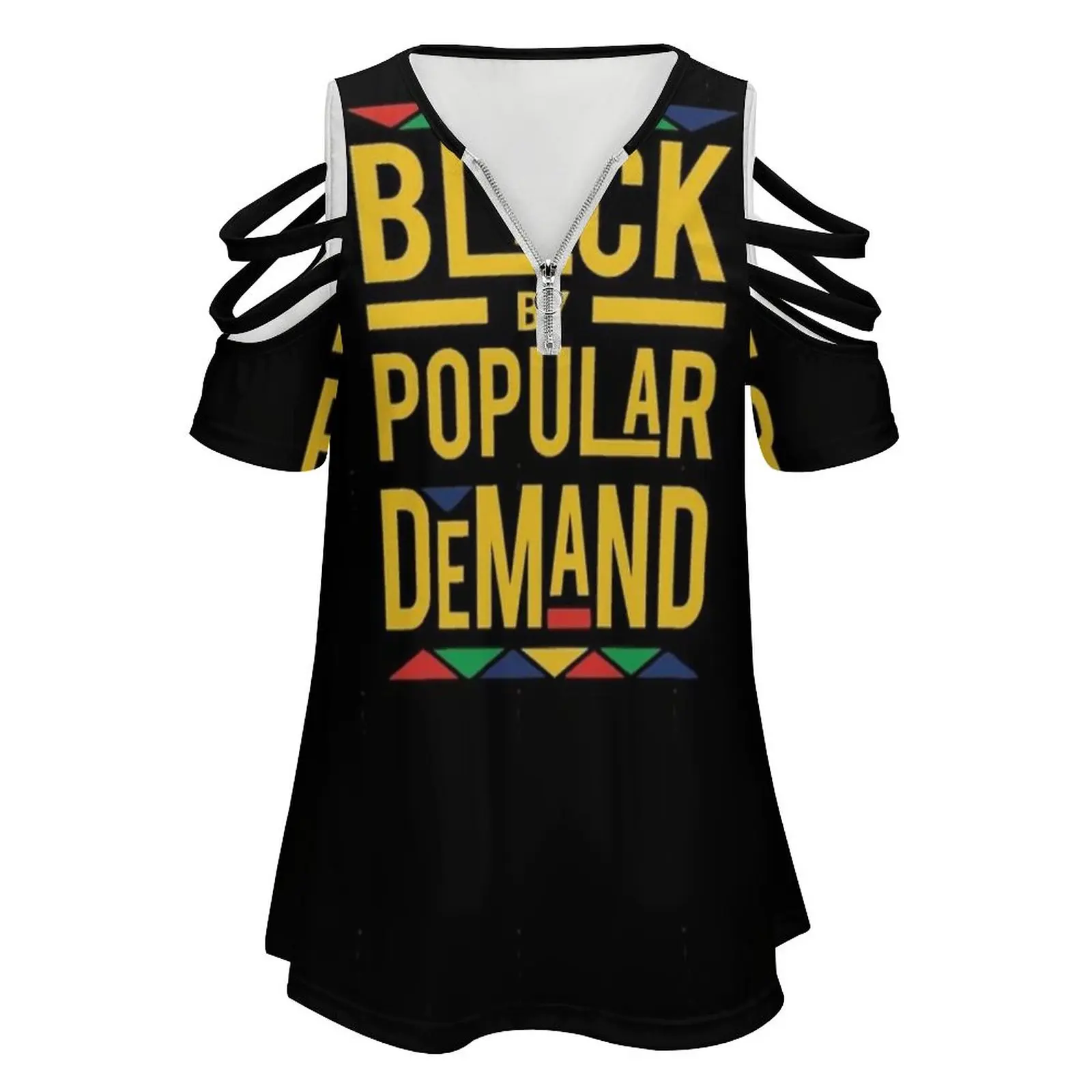Black By Women Zipper Sexy Printed Vintage T Shirts Tops Full Print T-Shirt African American Melanin Ankara Luther King Jr