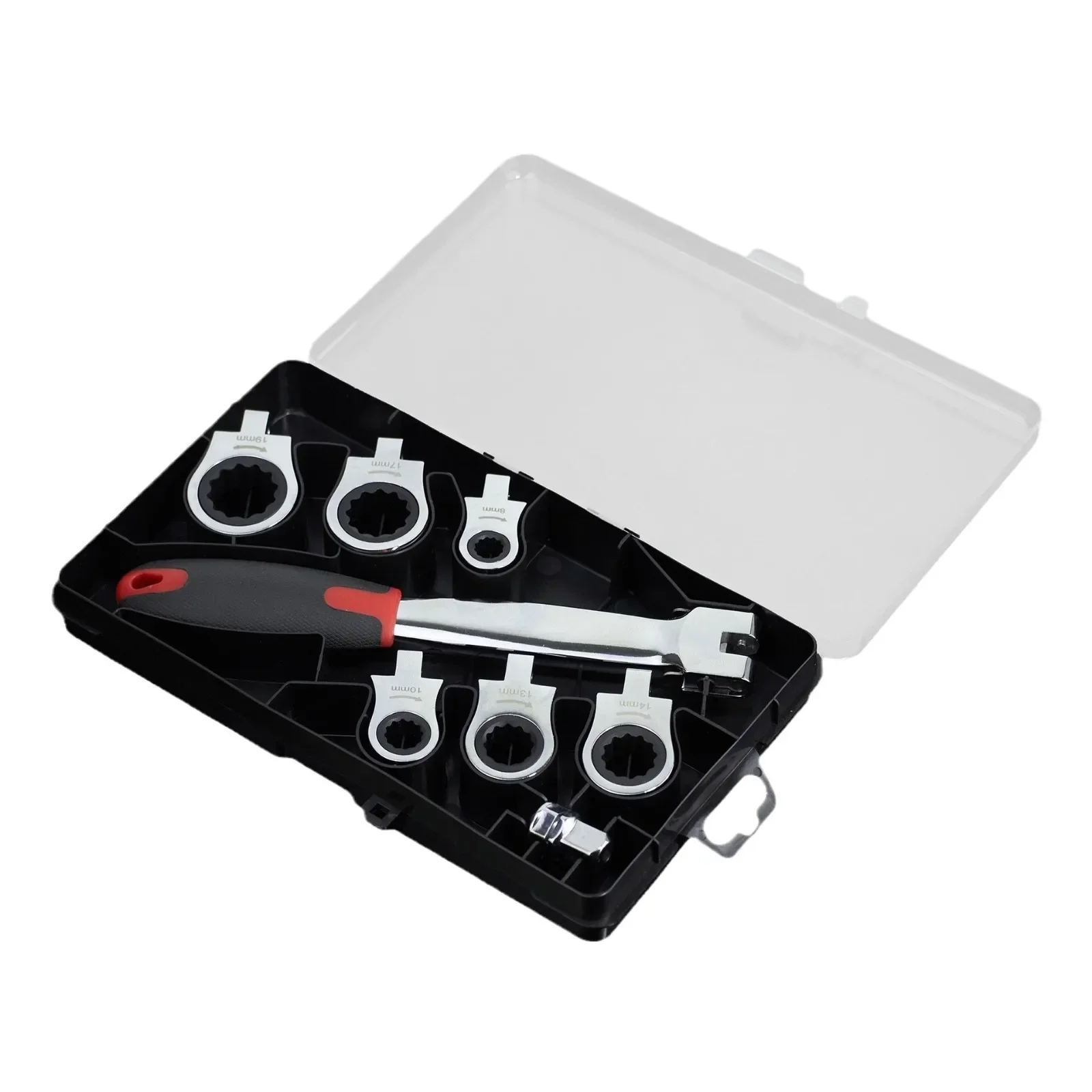 

6 In 1 Ratchet Wrench Set Adjustable Head Multi Size Heavy Duty Box End