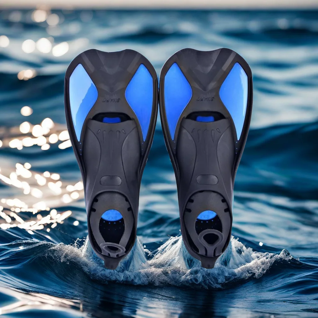 European hot model diving flippers Swimming Training Competition Aid Booster Short Flippers Swimming Fins Booster Double Flipper