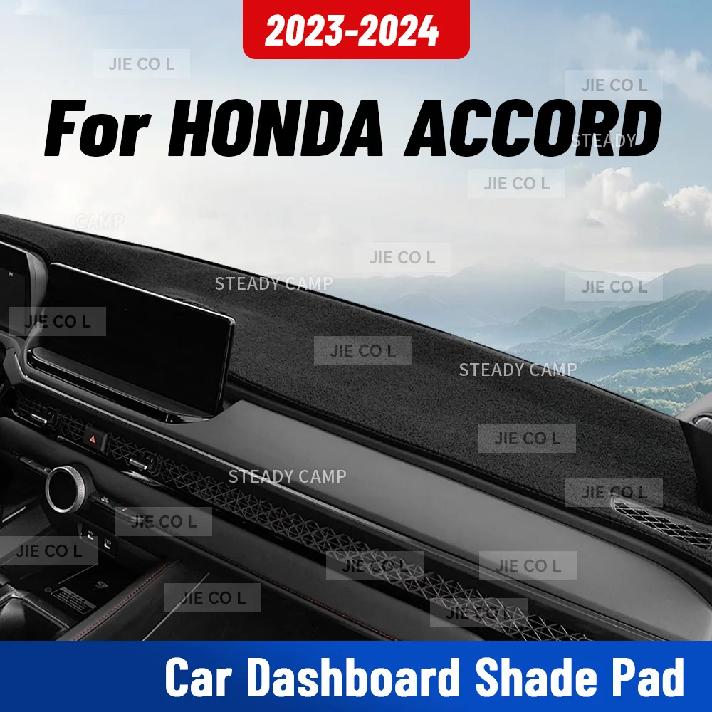 For HONDA ACCORD 2023-2024 Car Dashmat Anti-UV Dashboard Cover Dash Mat Sunshade Auto Sun Mat Carpet Protective Accessories