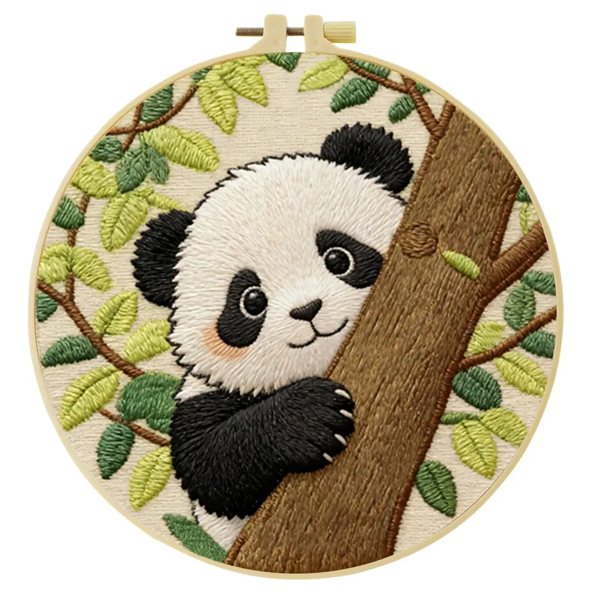 1 Stück 20X20CM/15X15CM 7,87/6,3 Zoll Panda-Stickerei-Starter-Kit DIY-Kit DIY-Stickerei-Set Handarbeiten Malerei Nadelkunst – Detail 2