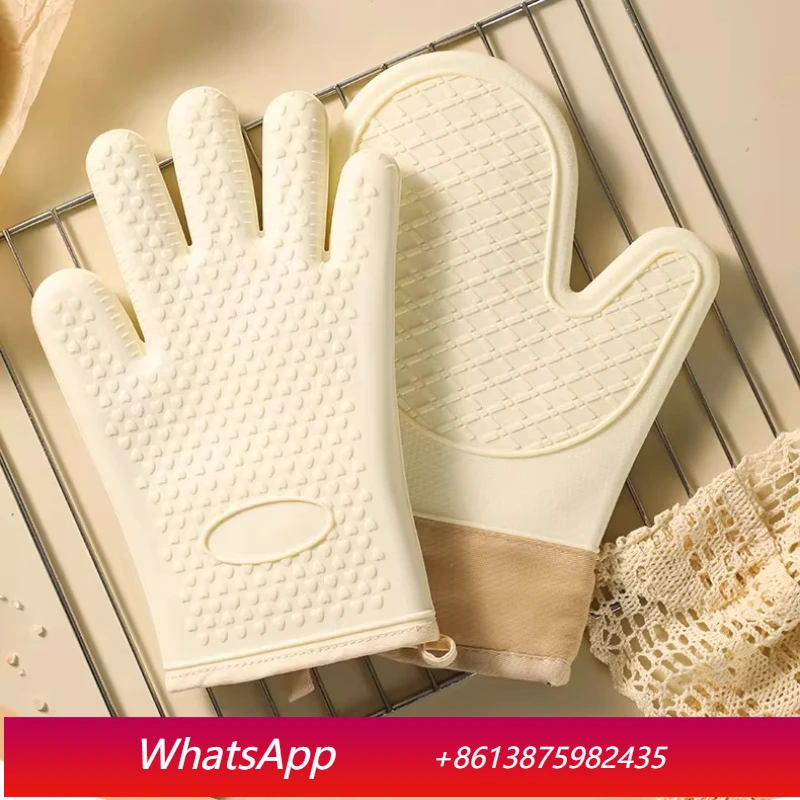 

LMM silicone gloves thickened anti-scald kitchen oven insulation and high temperature resistance