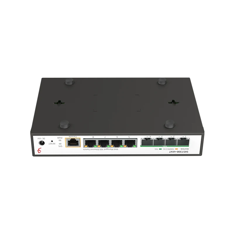 Xikestor Alle 10G L2 Switch 4-Port 10G Rj45 4-Port 10G Sfp + Ethernet Switch Web/Cli Managed Support Vlan & Port Aggregation