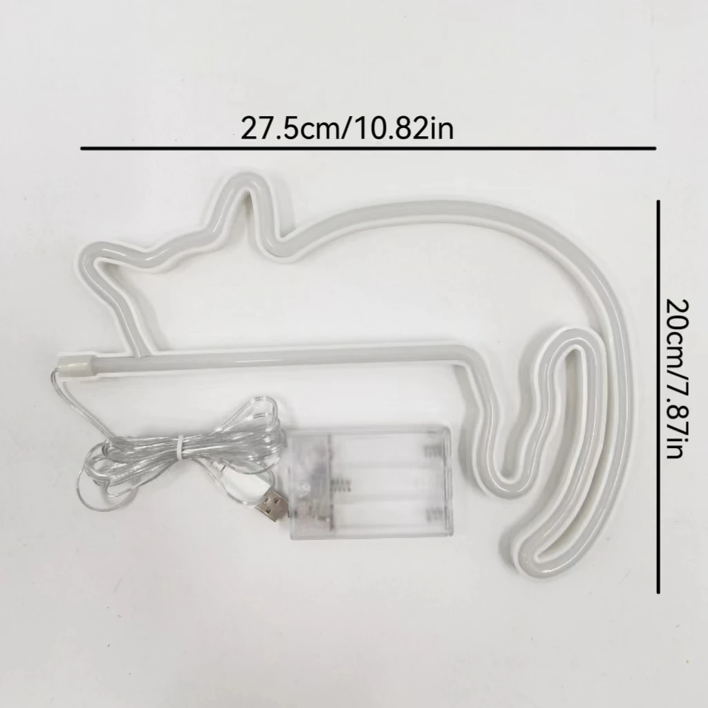 Sleeping Cat Led Neon Signature, Room Warm Arrangement, Birthday Gift, Holiday Party Decoration, Proposal Confession, USB or Battery Powered (Battery Not Included)