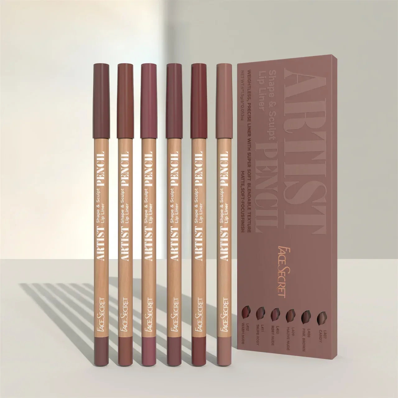6 ชิ้น/เซ็ต Lip Liner ปากกา 6 สีกันน้ําและเหงื่อไม่ง่ายที่จะจางหาย Non-stick Cup ลิปสติกลิปสติกดินสอชุด