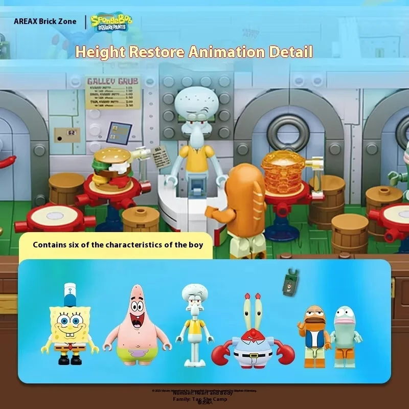 100% حقيقية Area-X سبونجبوب كرستي كراب مطعم اللبنات صندوق أعمى تحصيل أطقم منمذجة طفل المشجعين الرجال هدية عيد ميلاد