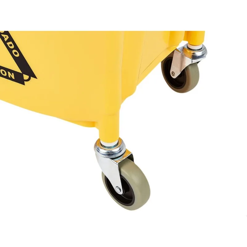 Rectangular Mop Bucket and Down Press Wringer Combo, 35-Quart, Yellow