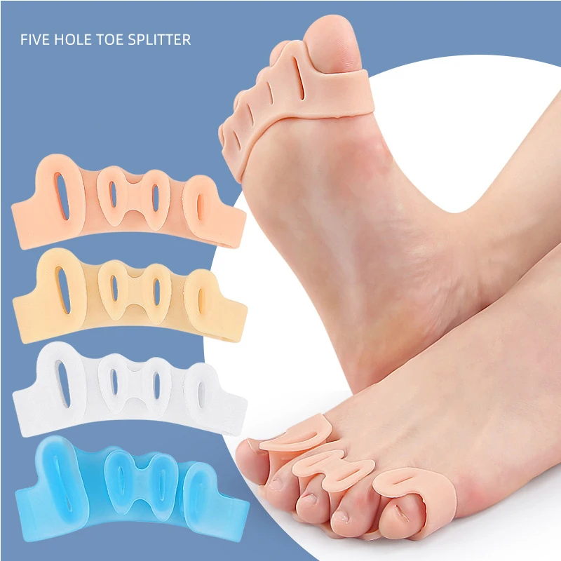 1Pair Hammer Toe Separators Straighten Silicone Thumb Valgus Gel Corrector Splitter Protector Bunion Adjuster Foot Pain Relief