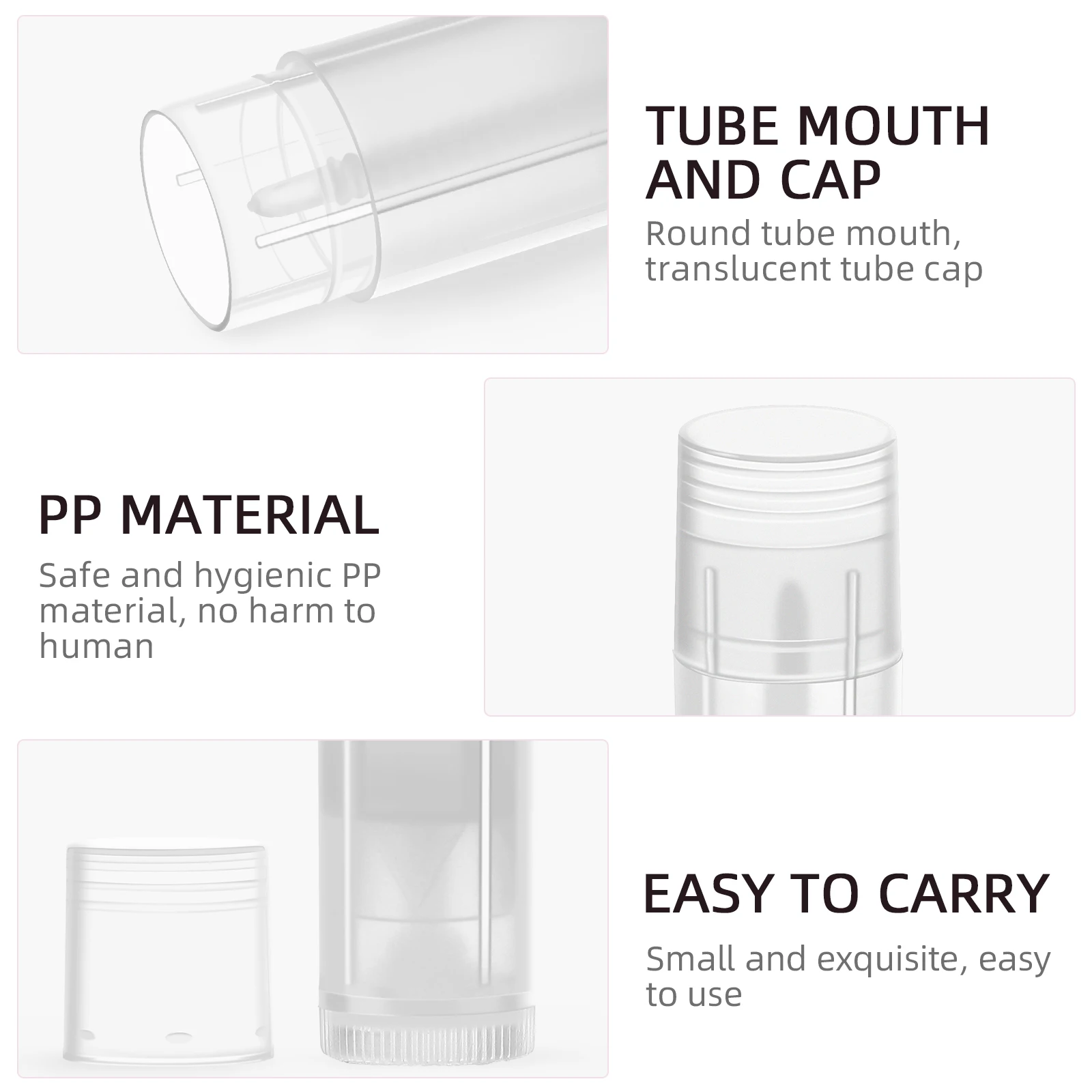 25개 빈 립글로스 튜브 내구성이 뛰어난 소형 리필 가능 DIY 립밤 튜브 홀더 여행용 휴대용 사용