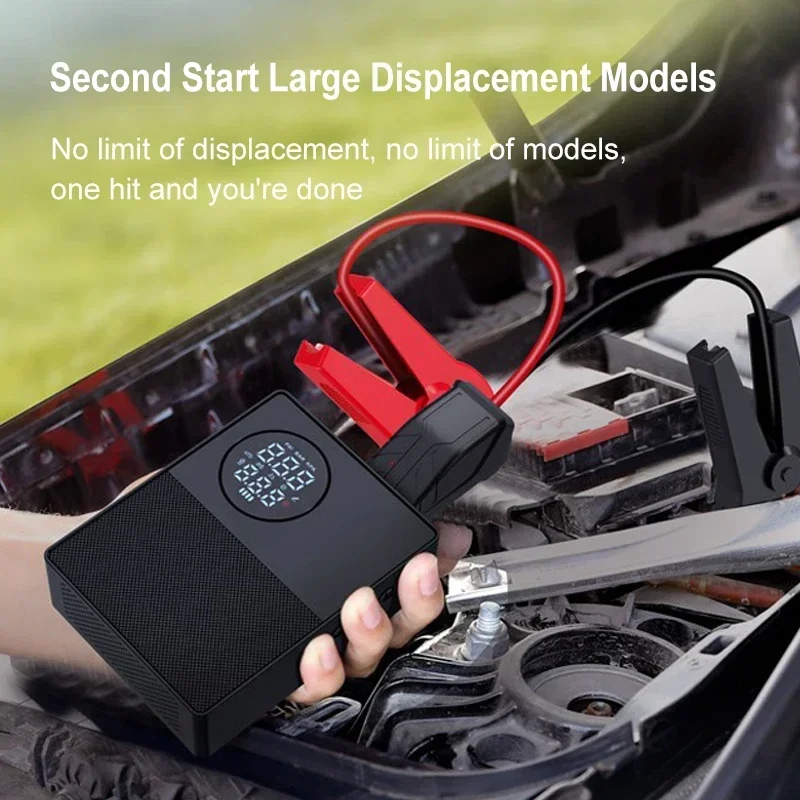 EAFC 4 In 1 Car Jump Starter With Air Compressor LCD Screen Portable Booster Charger 1200A Car Emergency Battery Starting Devi