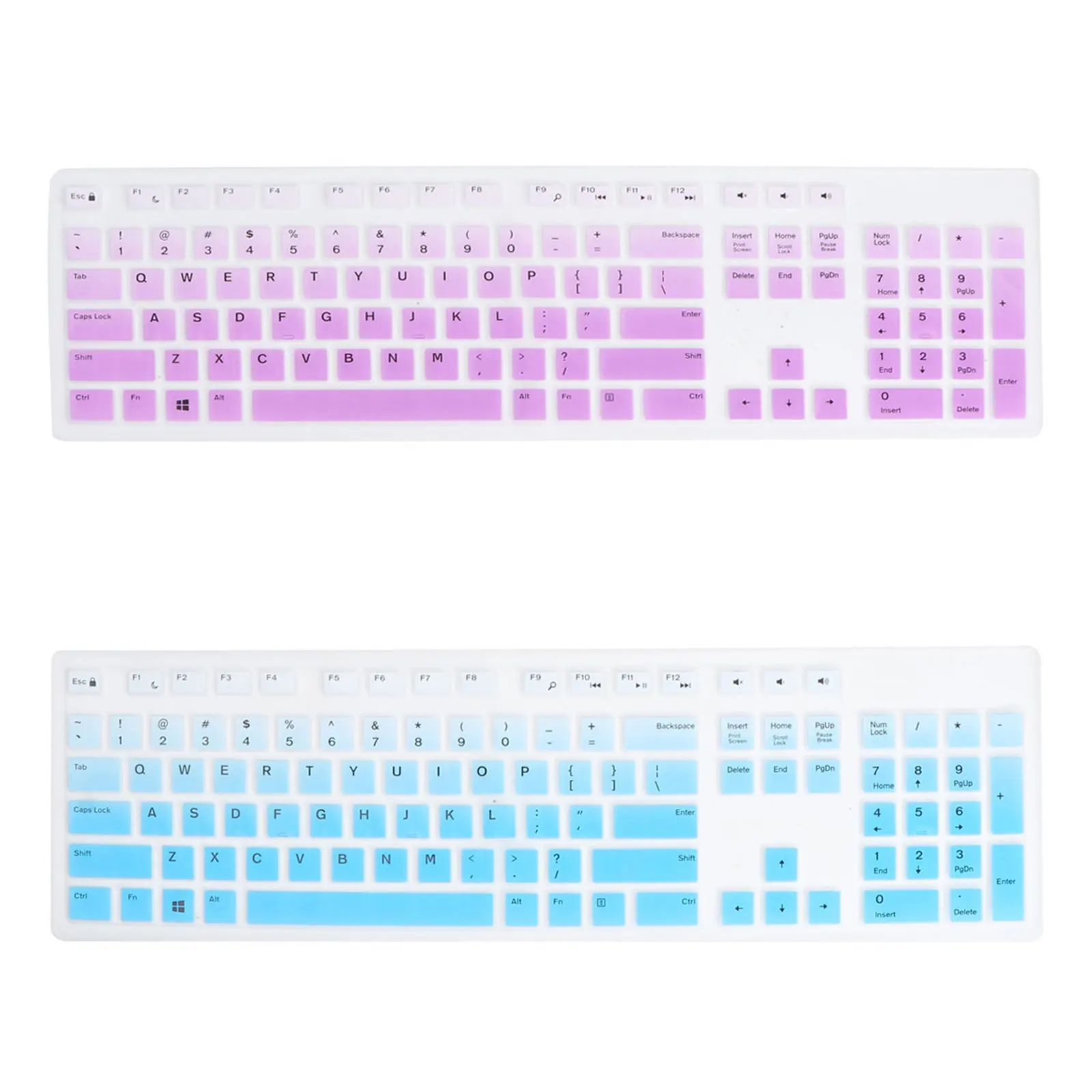 

2Pcs Keyboard Cover Silicone Keyboard Protector Dustproof Waterproof Flexible Skin for Kb216p Kb216t Wk636 Gradient Blue to