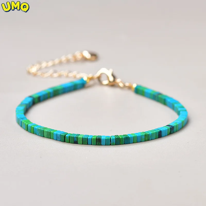 

[blue Color of Spring] Extremely Fine Turquoise Bracelet Designed by Female Minority Square Jewelry for Girlfriends