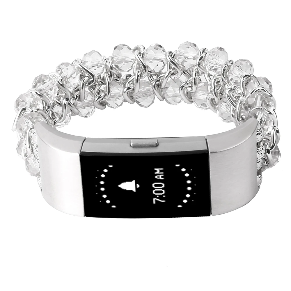 

Совместим с браслетом Fitbit Charge 3, 4 ремешками для зарядки, женские сменные ремни из бисера для Fitbit Charge 2, ювелирный ремешок, нарядный