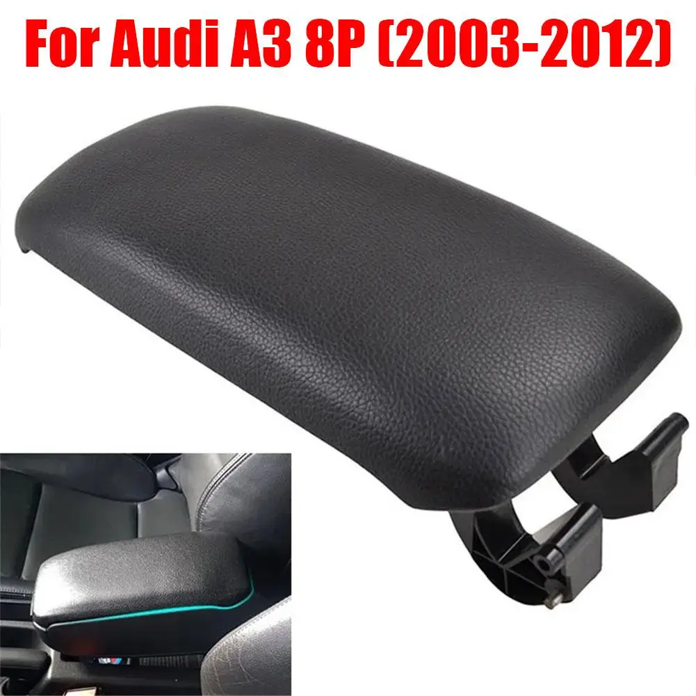 For Audi A3 8P (2003-2012) Car Armrest Cover PU Leather Lid Latch Accessories 03-12 Car Center Arm Replacement Console Rest B9M5