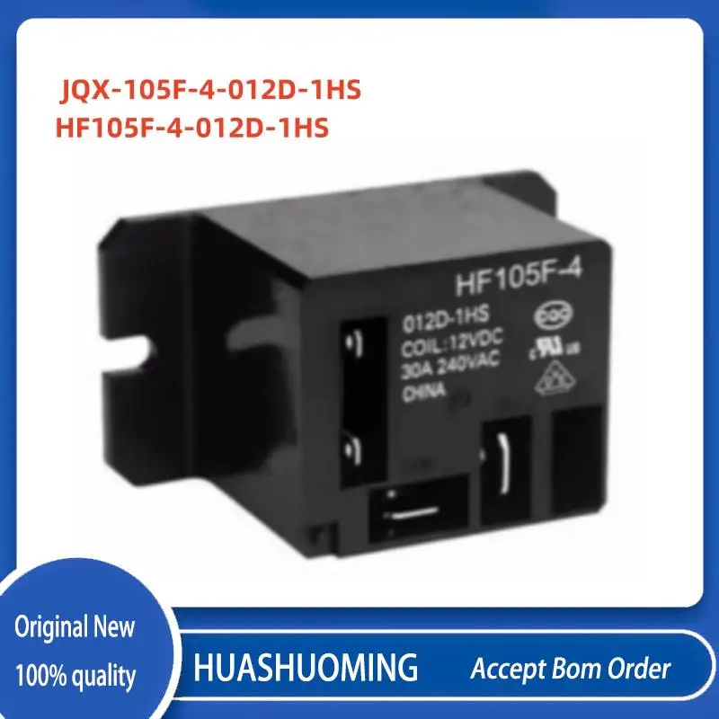 5PCS/Lot   New   JQX-105F-4-012D-1HS HF105F-4-012D-1HS 4PINS 30A240VAC 12VDC