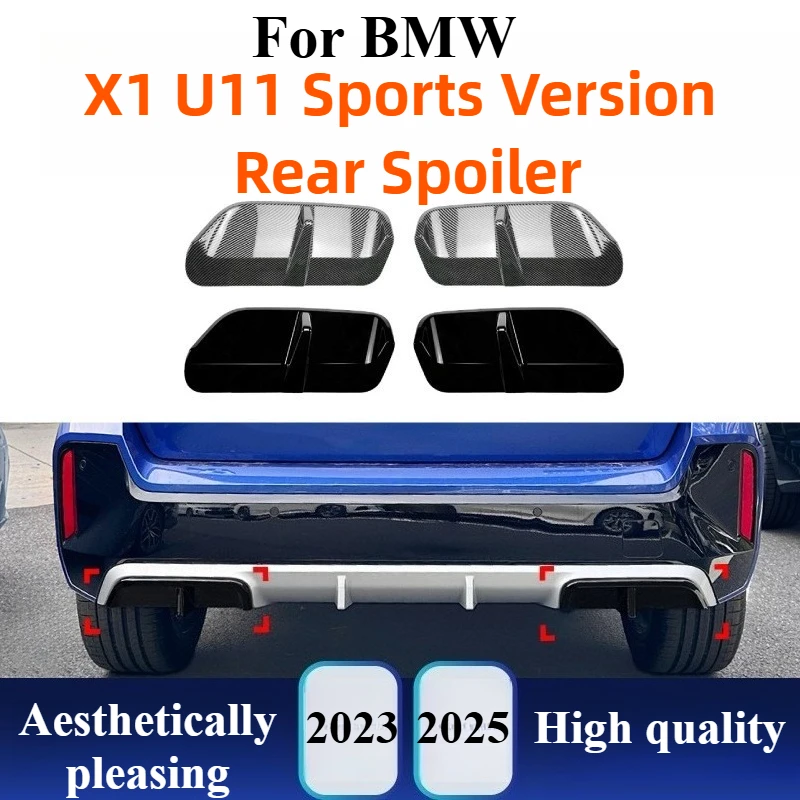 

For BMW X1 U11 M Sport 2023+ Rear Lip Diffuser Blade Spoiler Splitter Trim Sticker Exterior Body Kit Modification Accessories