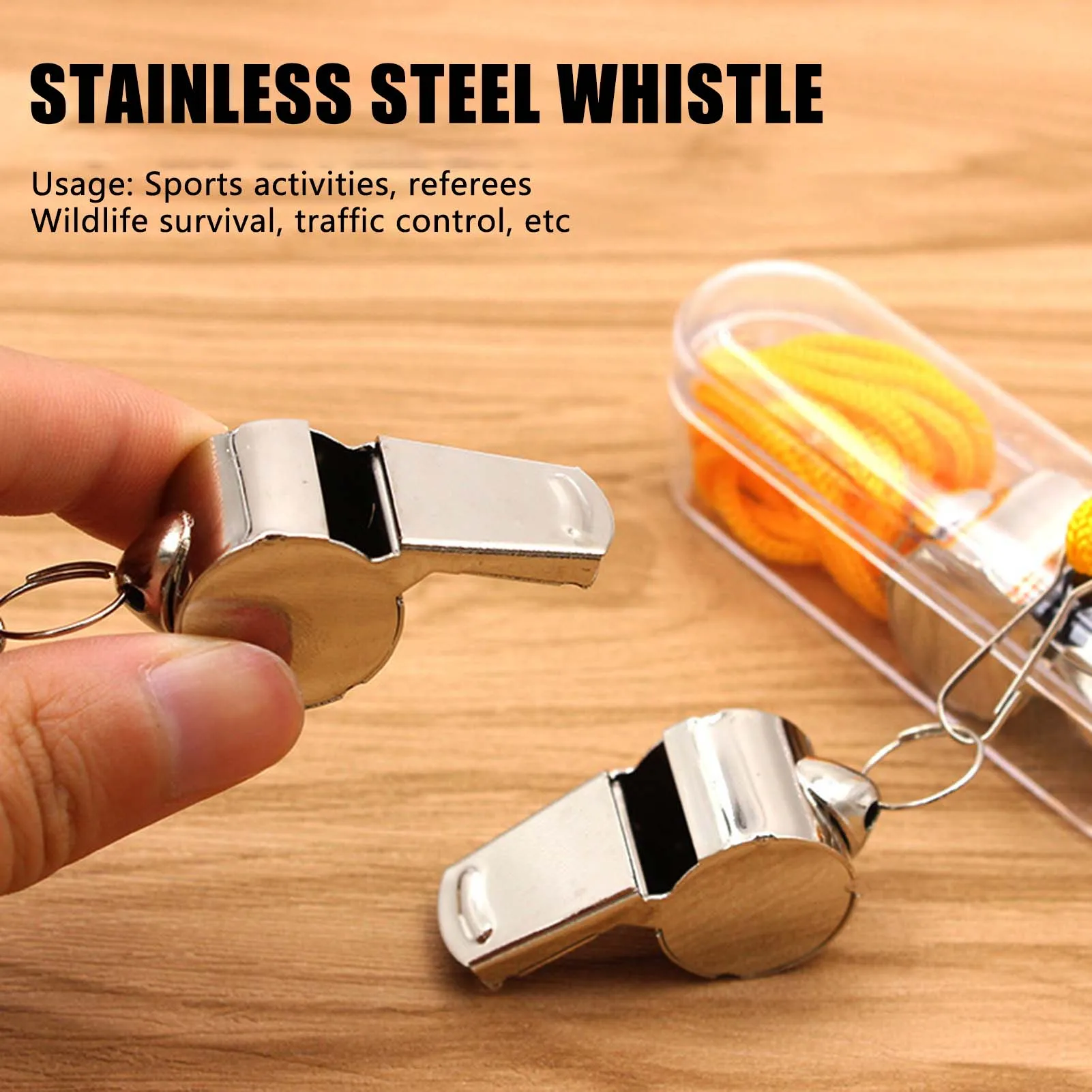 

Newly Metal Referee Sports Whistles Convenient to Use with 42cm Lanyard Design Suitable for Pet Training Party Favors