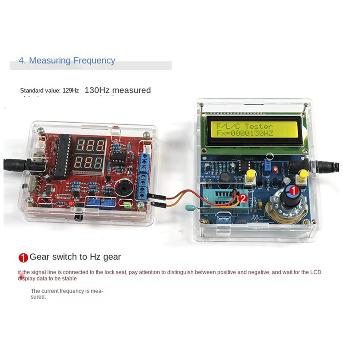 New Capacitance and Inductance Meter Frequency Measurement DIY Electronic Kit 51 Monolithic Tester Circuit Board Welding Kit