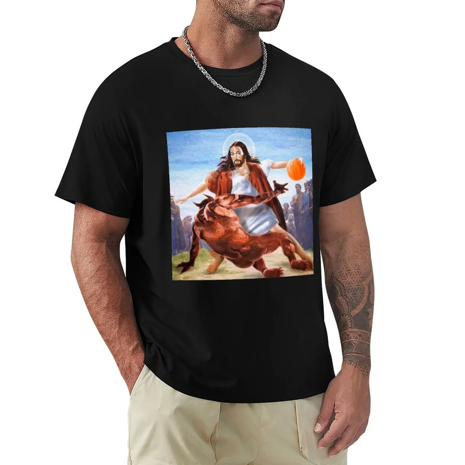 

Jesus vs Satan in Basketball T-Shirt T-Shirt shirts graphic tees football t shirt customs plain t shirts men